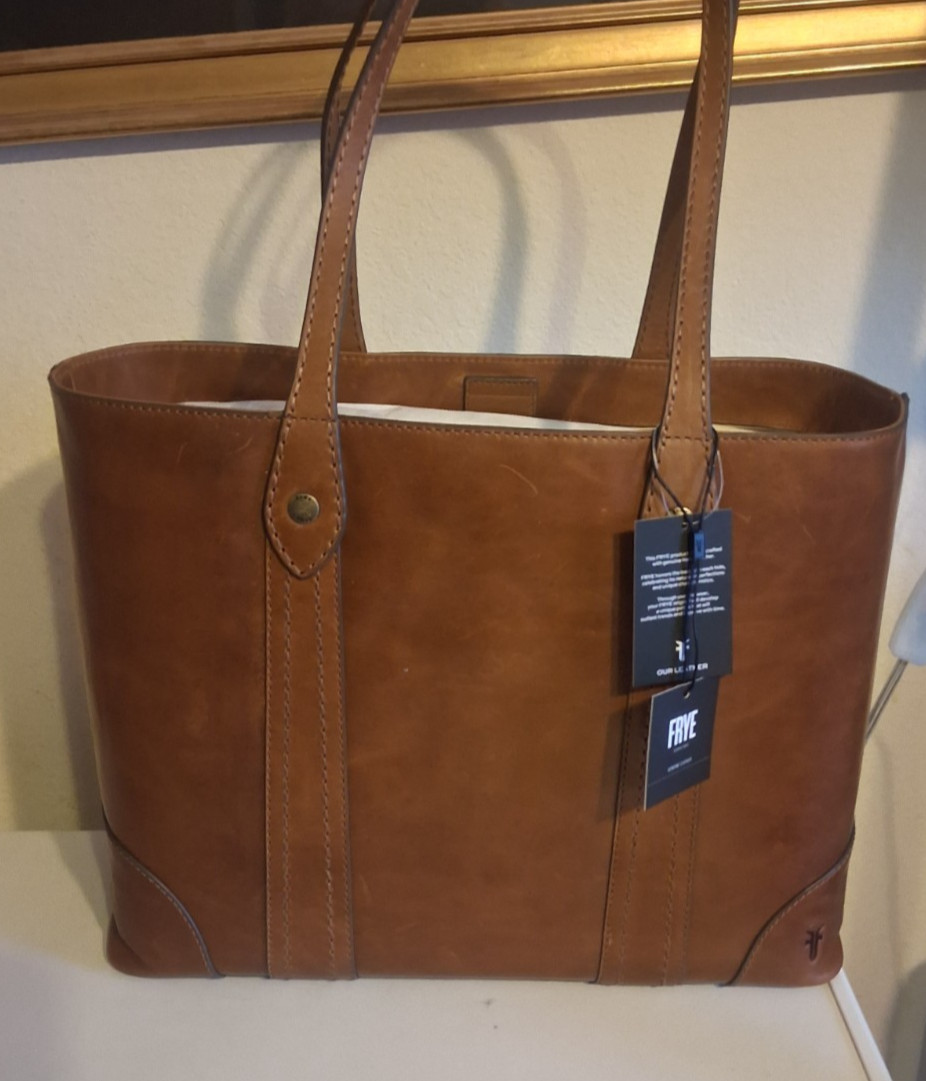 Frye Original Melissa Large Shopper Tote Bag COGNAC DB181 NWT $358
