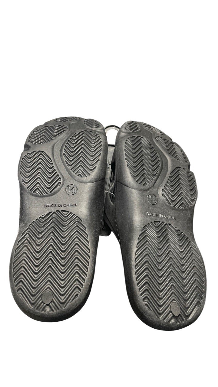 Black Slip On Slide Open Toe Sandals for Men Casual Summer Synthetic Upper