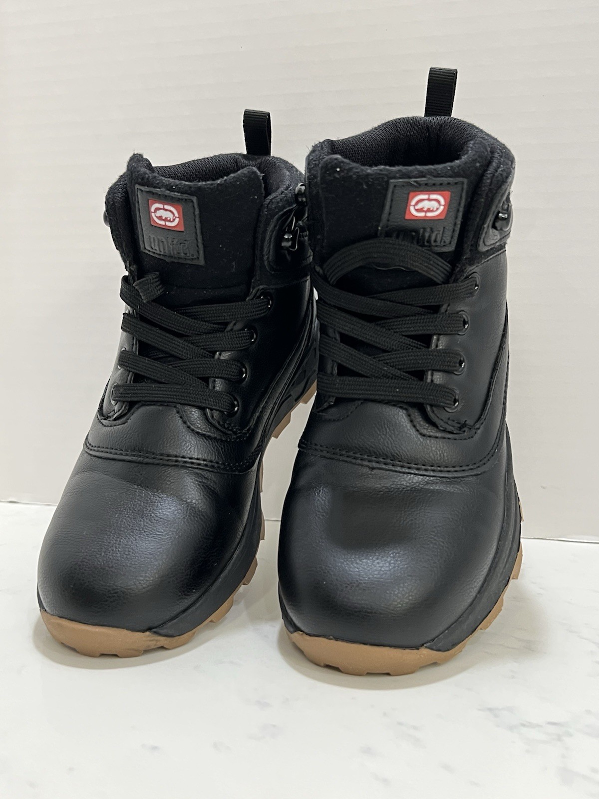 Unltd. Boy Boots Size 2. Color Is Black/brown Boots. Rubber