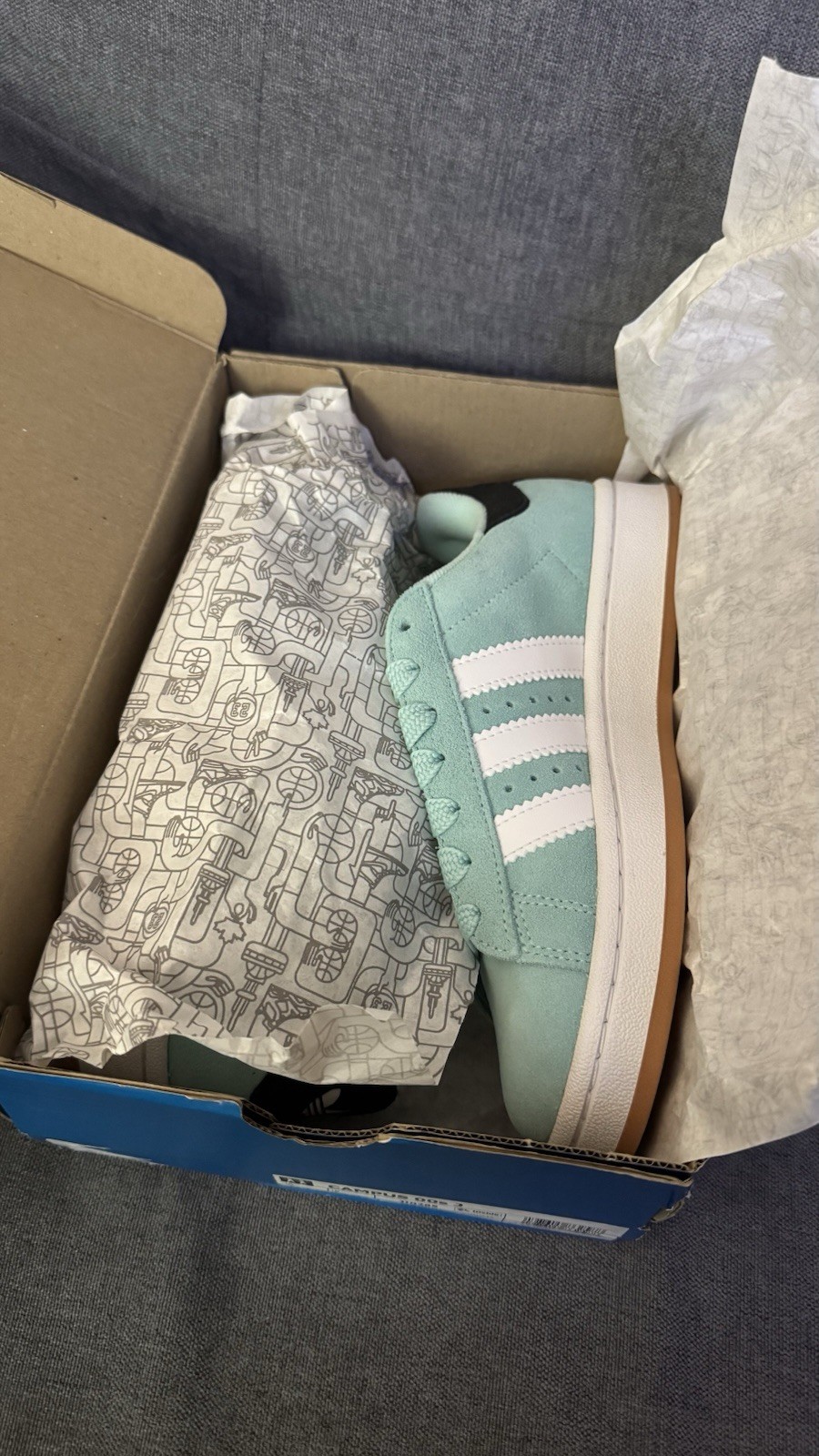 adidas Campus Low Top Lace-Up Athletic Sneakers Solid Green/White/Black