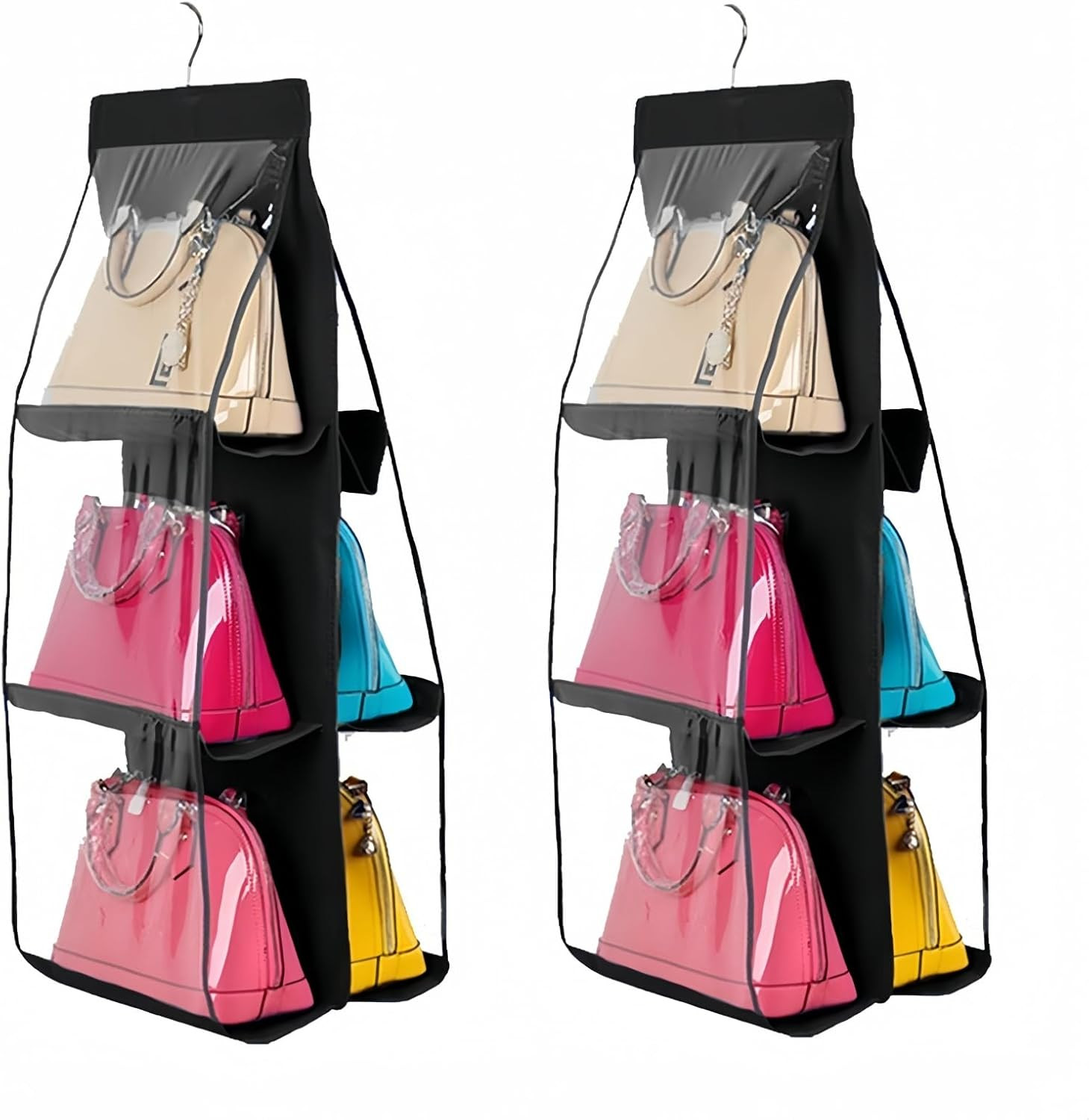 Colgar Bolso Organizador Transparente Colgar Estante Bolsa Coleccion 6 Bolsillos