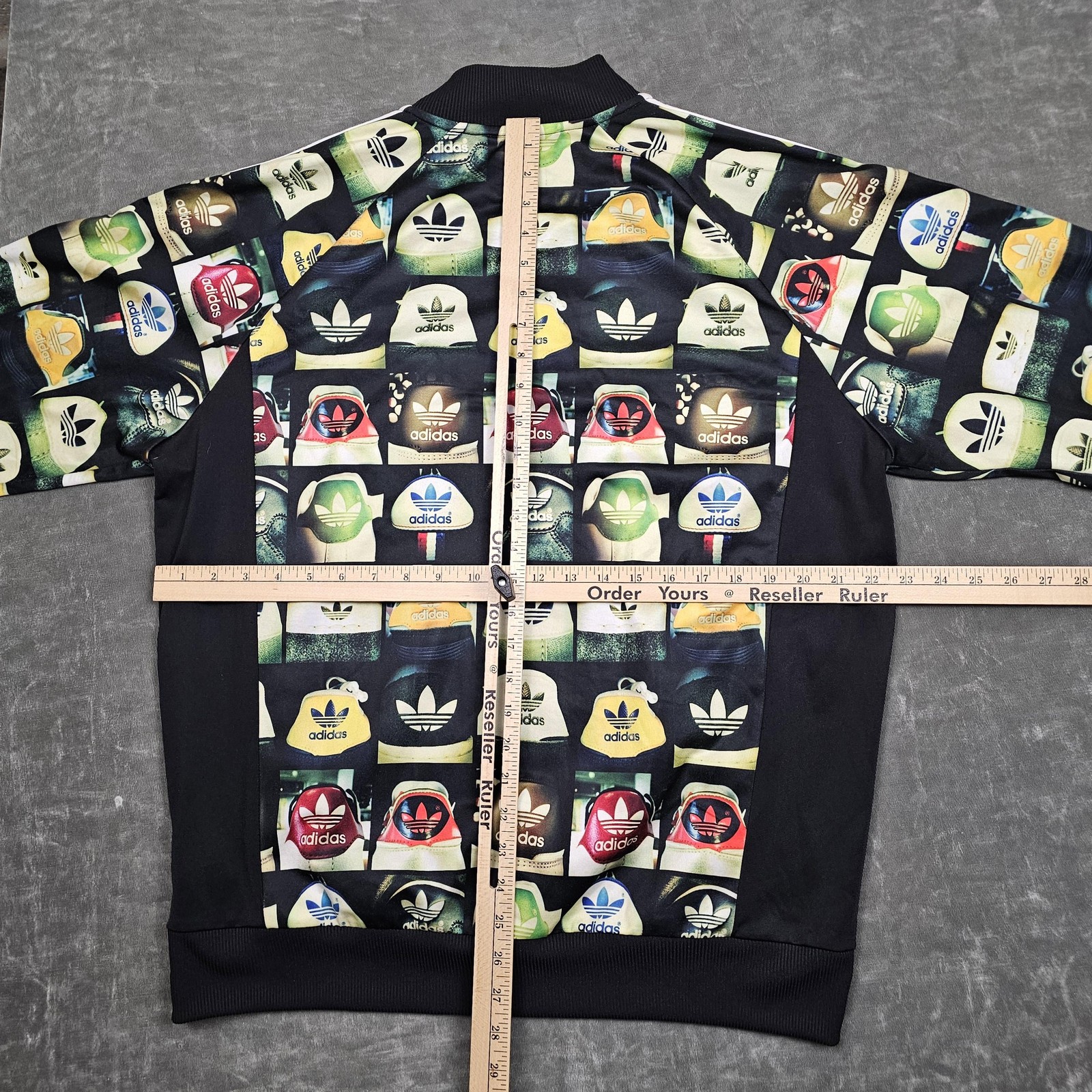 Adidas Originals Track Jacket Mens XL Multicolor Shoe Print Zip Trefoil F78108
