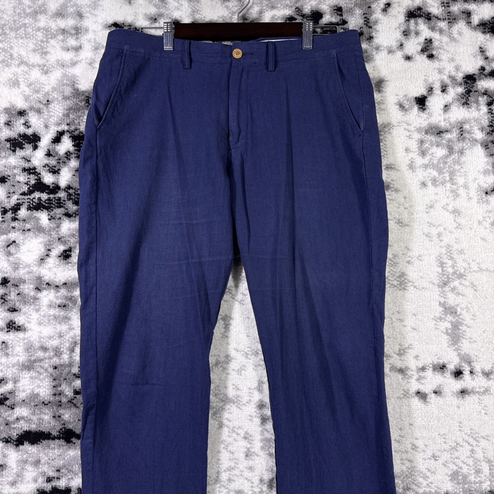 J Crew The Sutton Pants Mens Size 34×32 Navy Blue Pinstripe Linen Cotton