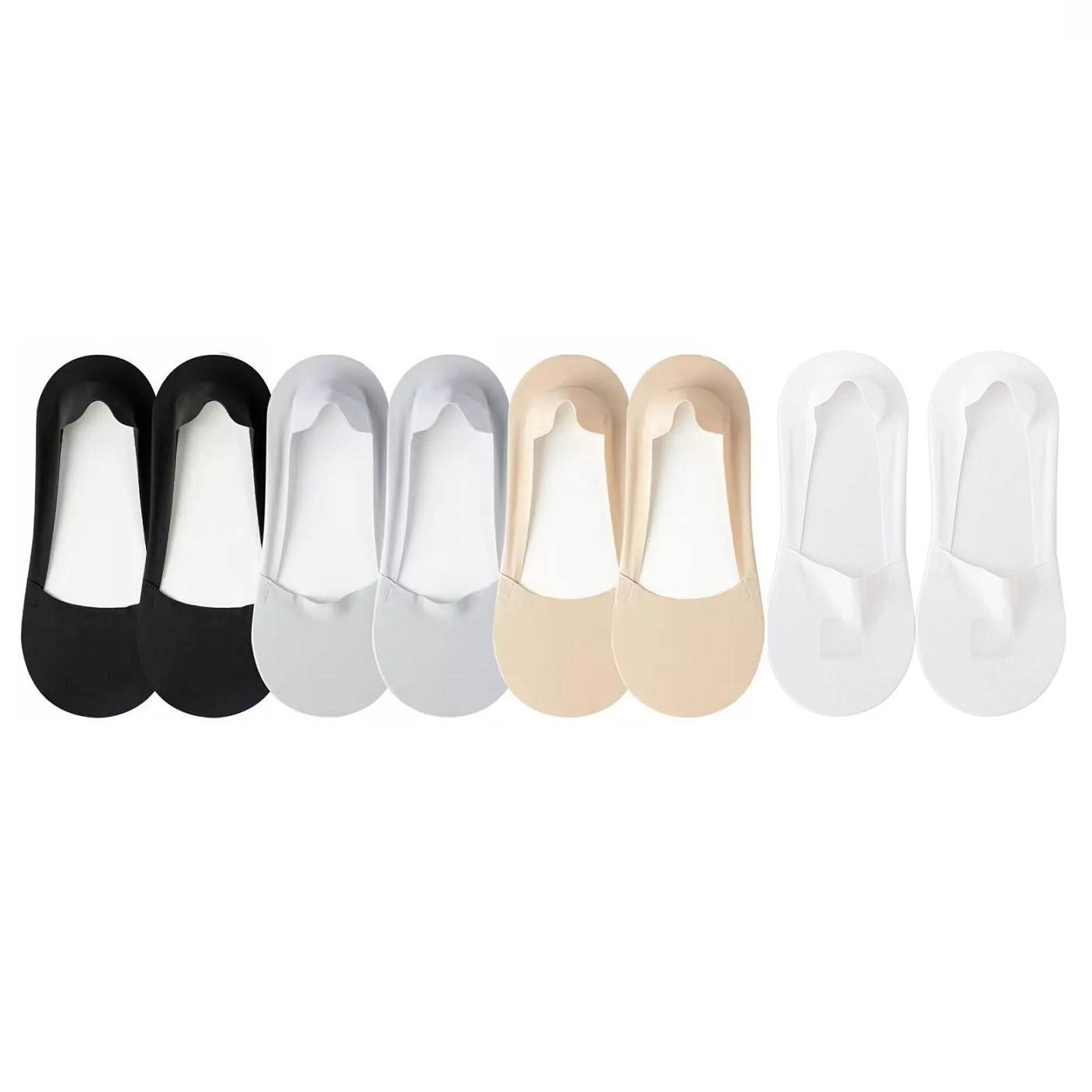 8 Pairs Thin No Show Socks Womens Summer Low Cut Liner Non Slip Invisible Socks