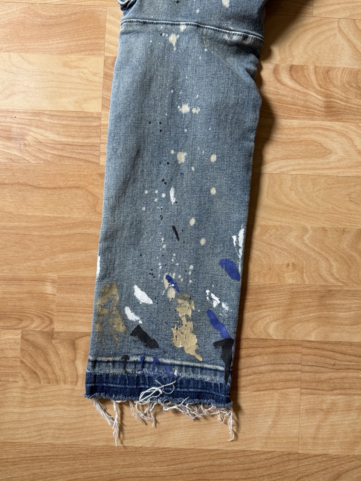 First Row Utility Cargo Repair Distressed Denim Jeans Size 38X32