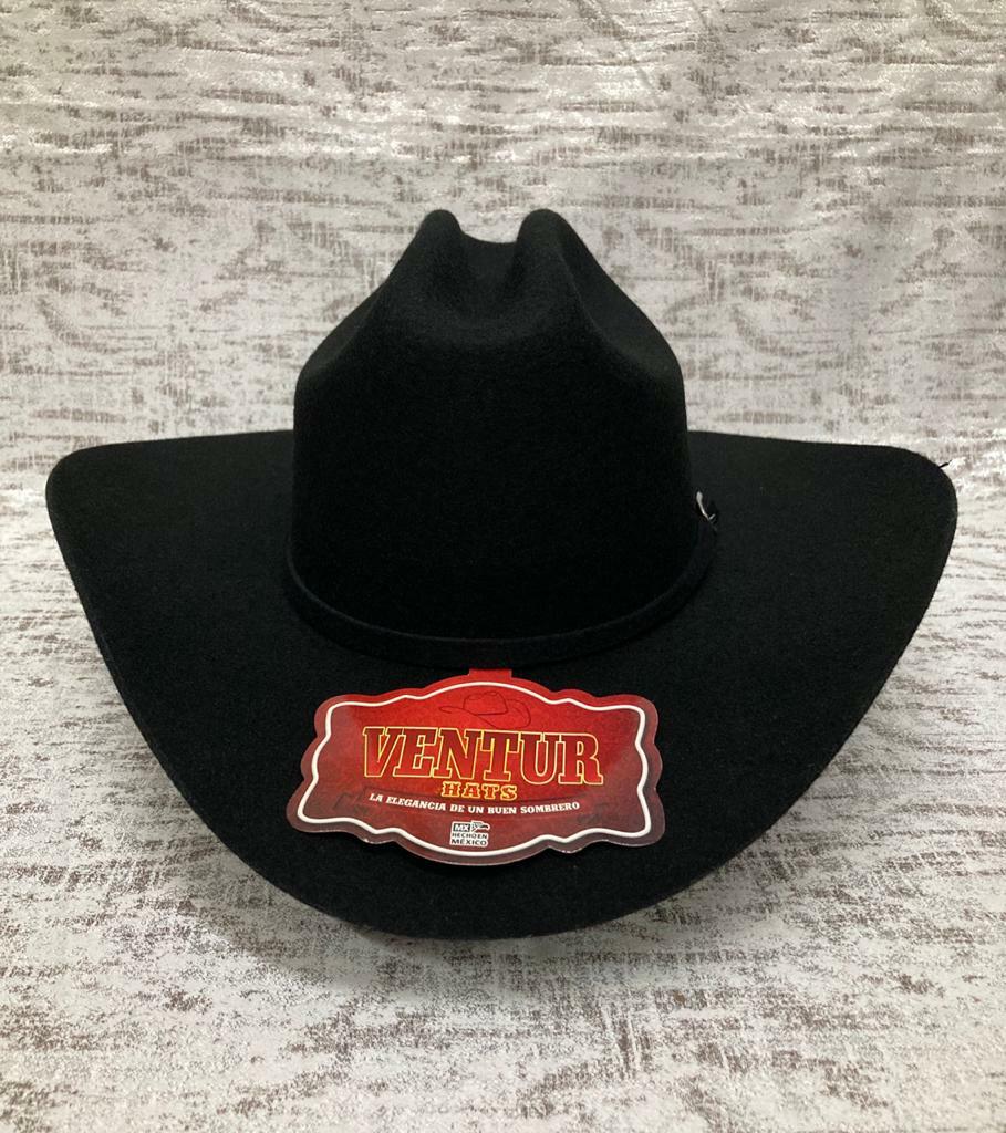 MEN’S BLACK WESTERN COWBOY RODEO HAT, WESTERN FELT HAT SOMBRERO TEXANA VAQUERA
