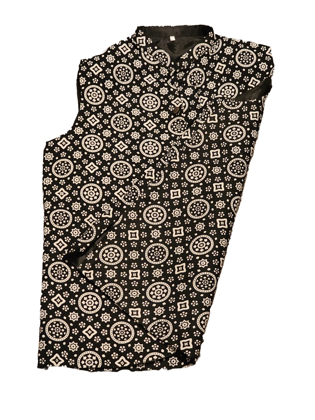 Men Traditional Sindhi Ajrak Print Waistcoat.