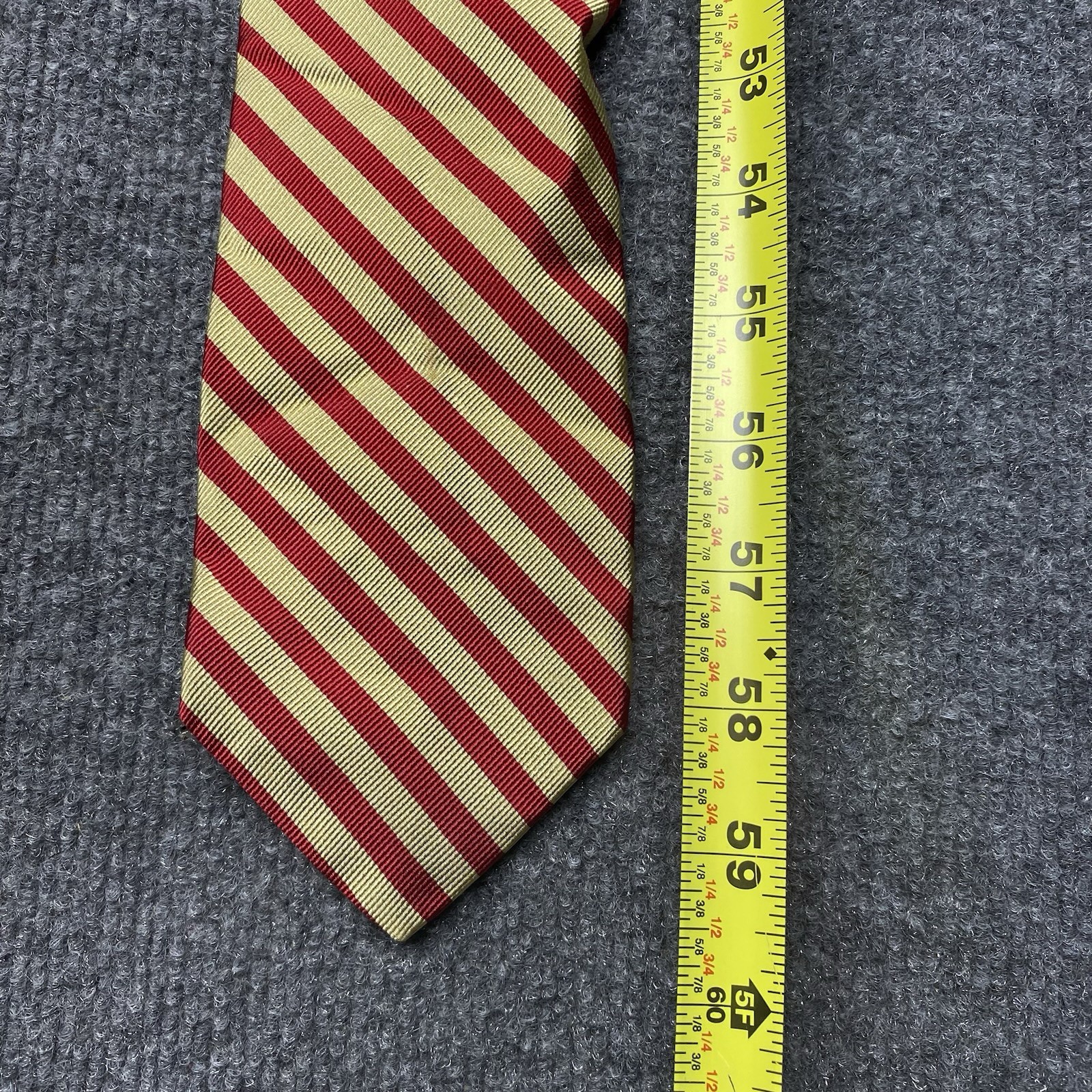 Robert Talbott Striped Tie Red Gold Length 57-60 Width 3.5 Preppy Classic