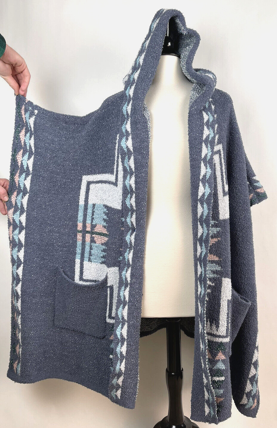 Davi & Dani Unicorn Tribe Berber Fleece Poncho Hoodie Oversized S M NWOT Soft