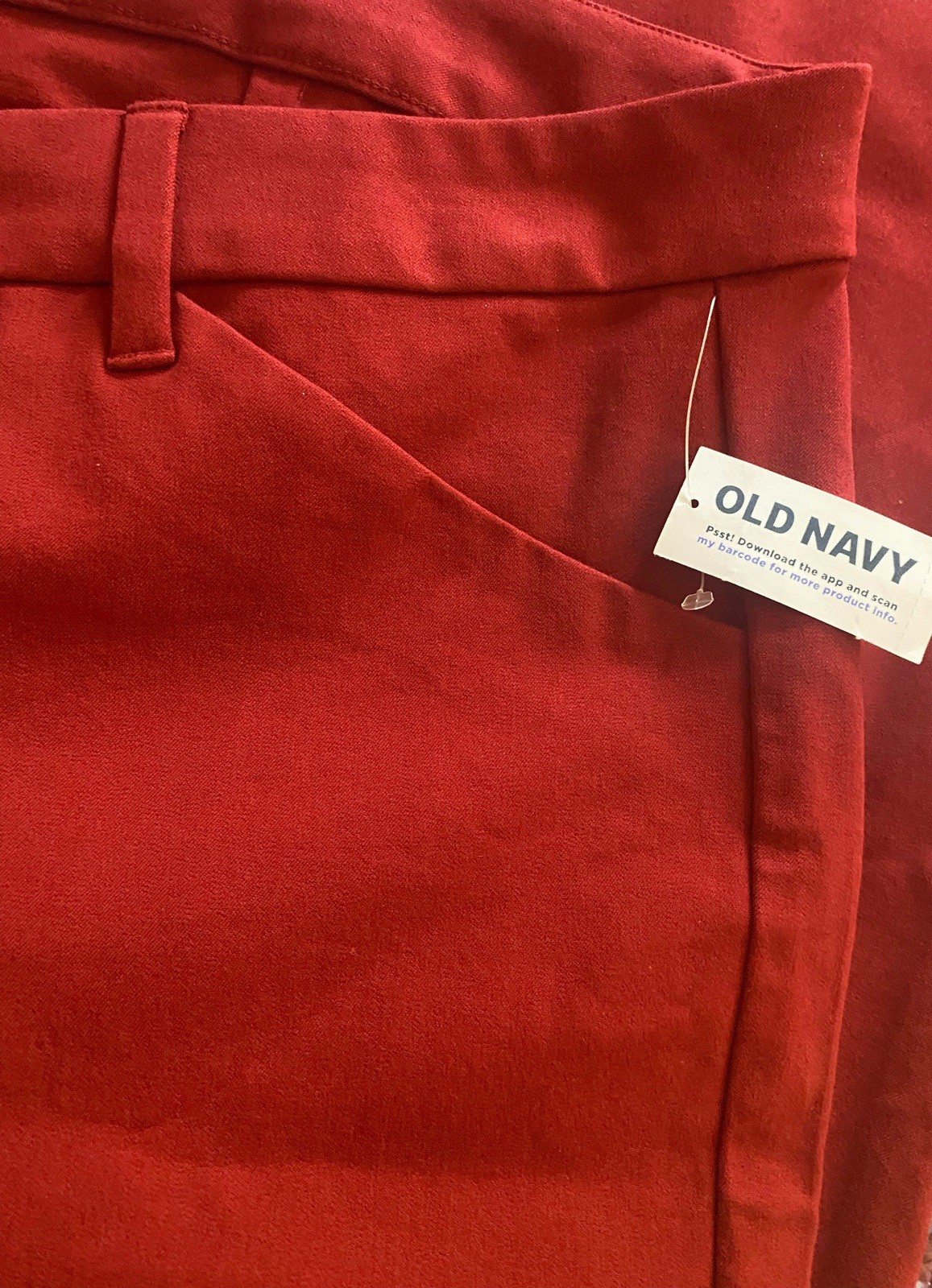 OLD NAVY High Rise Pixie Skinny Secret Smooth Pockets SZ 24 Cranberry NEW W TAGS