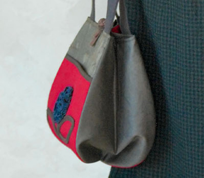 Modernized hanbok handbag with a flower