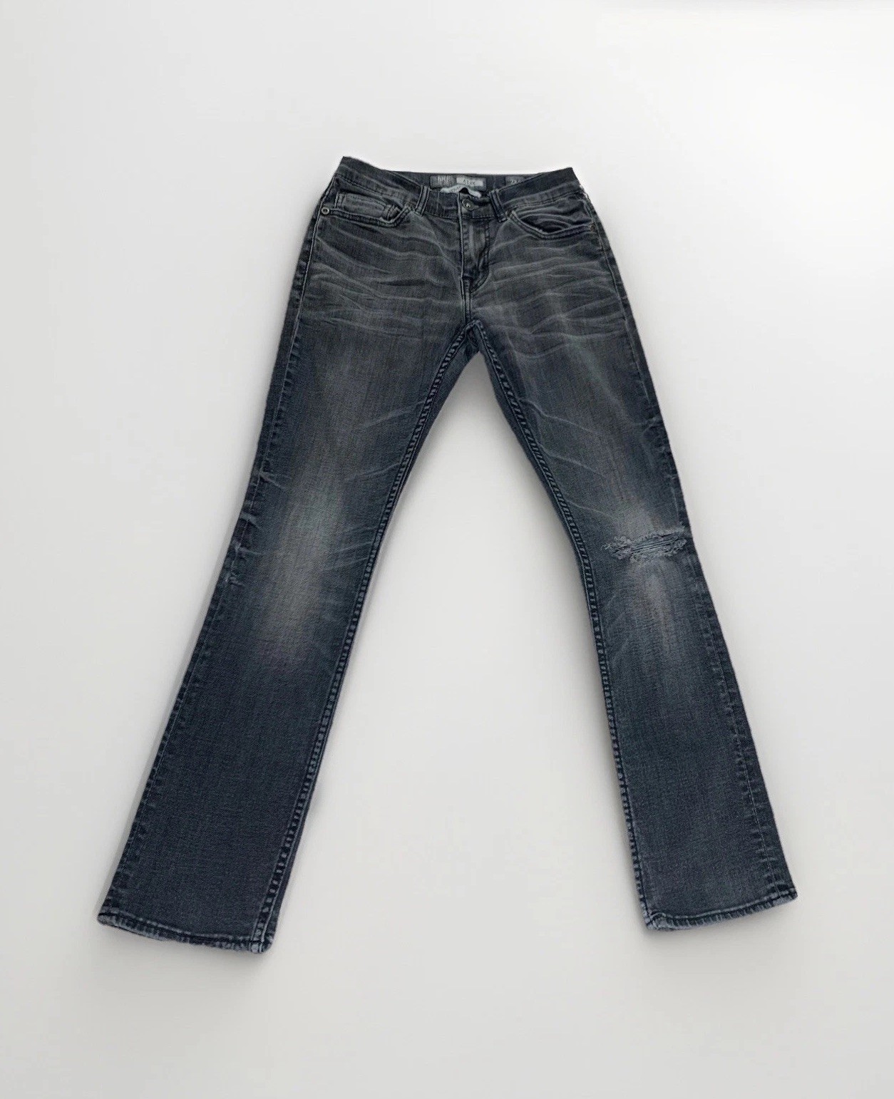 BKE Buckle Alec Jeans Mens 28S Black Denim Straight Leg Western Distressed Rock
