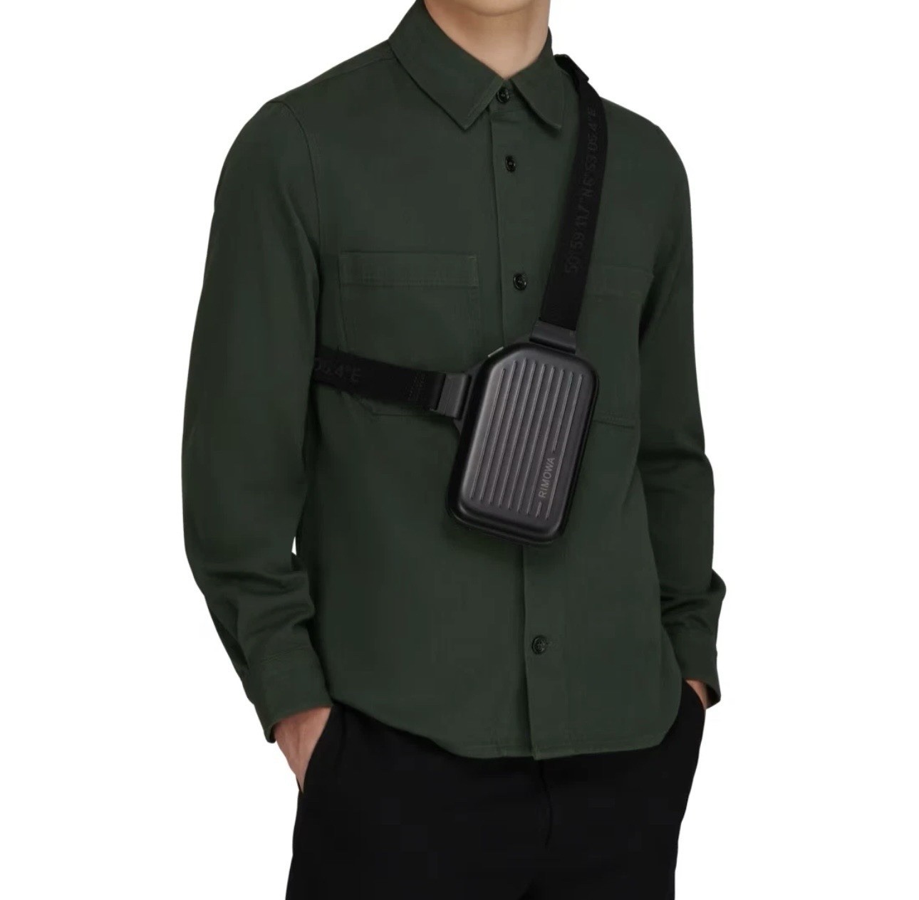 RIMOWA Personal Aluminum Sling Clutch, Black (W/O Tags)