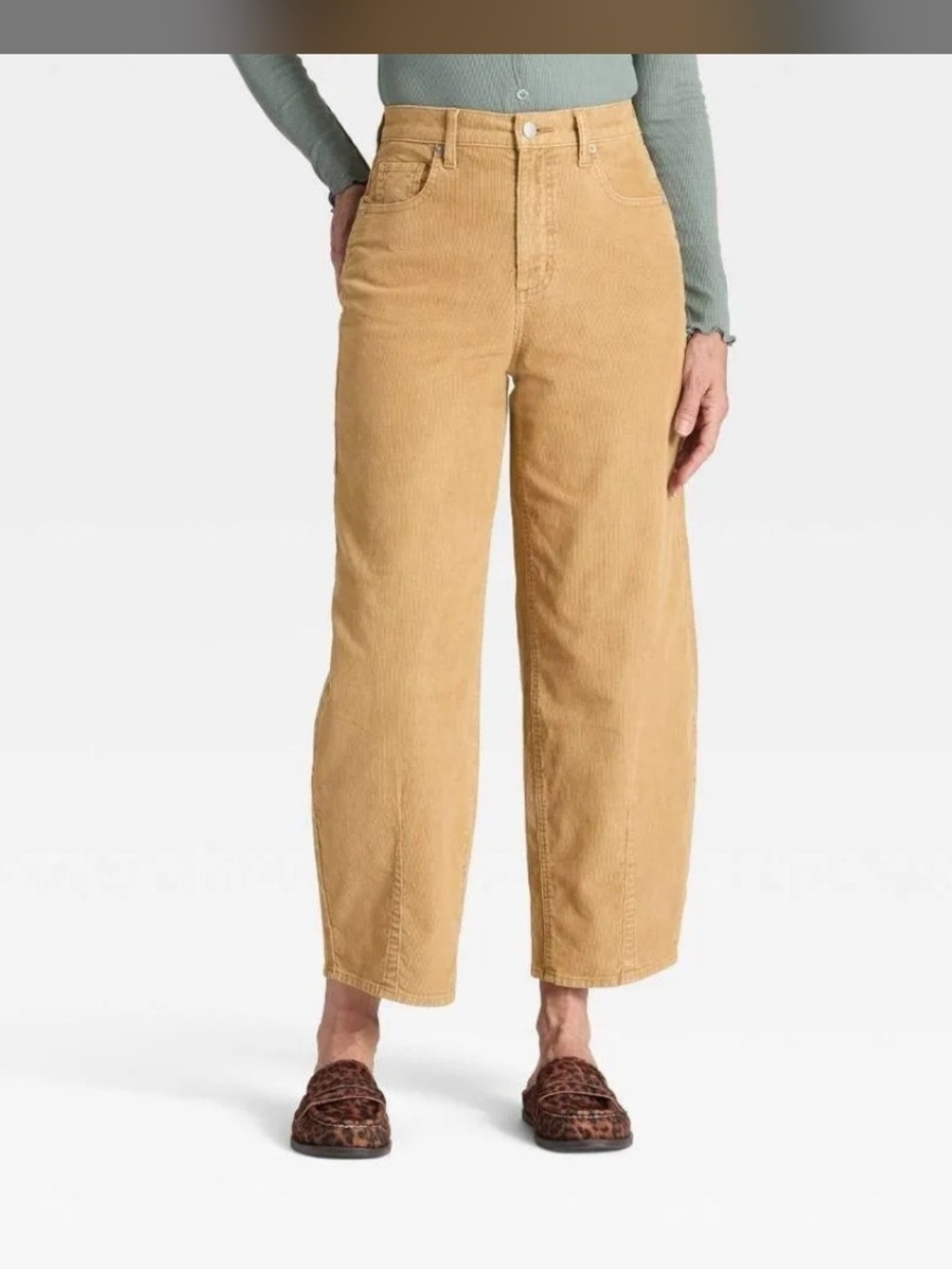 Women’s High-Rise Corduroy Barrel Jeans – Universal Thread Tan 6