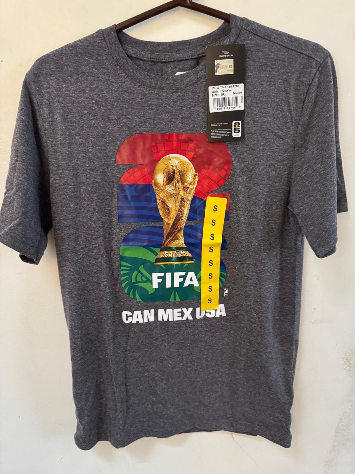 12 Pieces of FIFA Official Licensed World Cup TShirts S-XXL Dark/Light Gray NEW