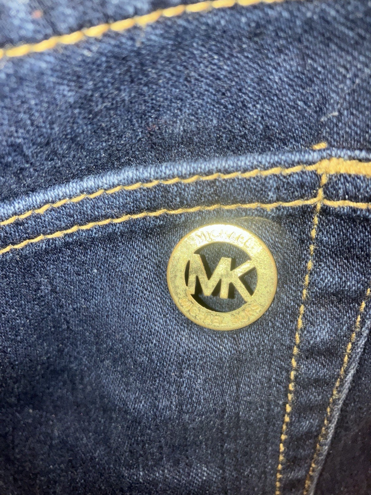 Michael Kors 8 Skinny Navy Jeans With Real Front Gold Zipper/Back Pockets