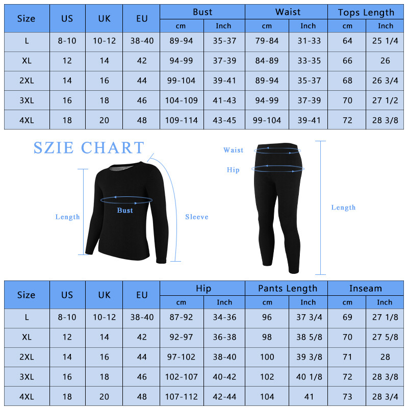 Men Seamless Thermal Underwear Fleeced Lined Long Johns Set Warm Tops&Panties US