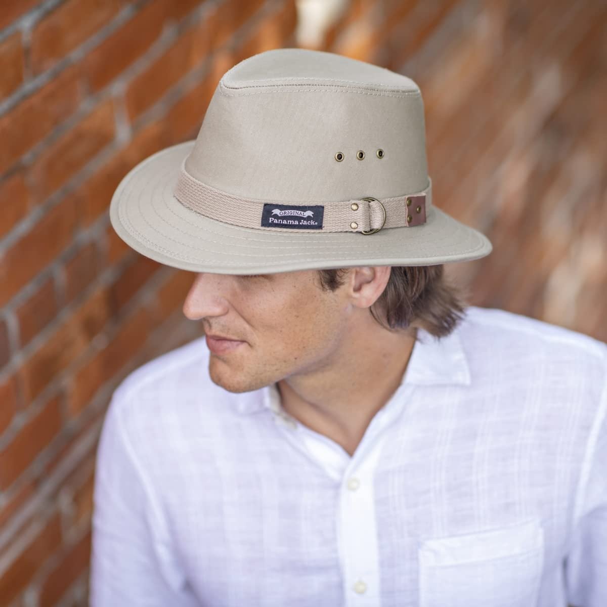Panama Jack Men’s Original Canvas Safari Sun Hat, 2 1/2″ Brim, UPF (SPF) 50+