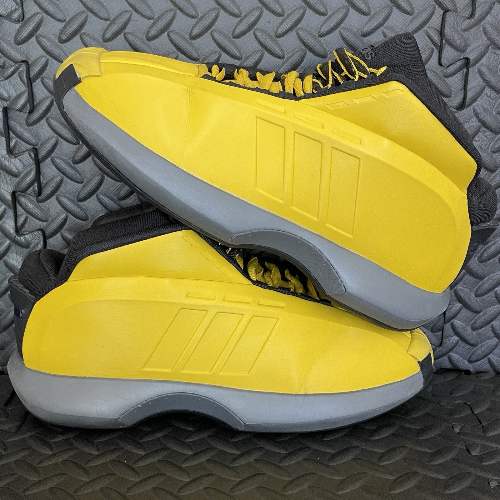2 PAIR Lot of Adidas Crazy 1 Black & Yellow Kobe Bryant Retro Shoes Men’s Sz 8.5
