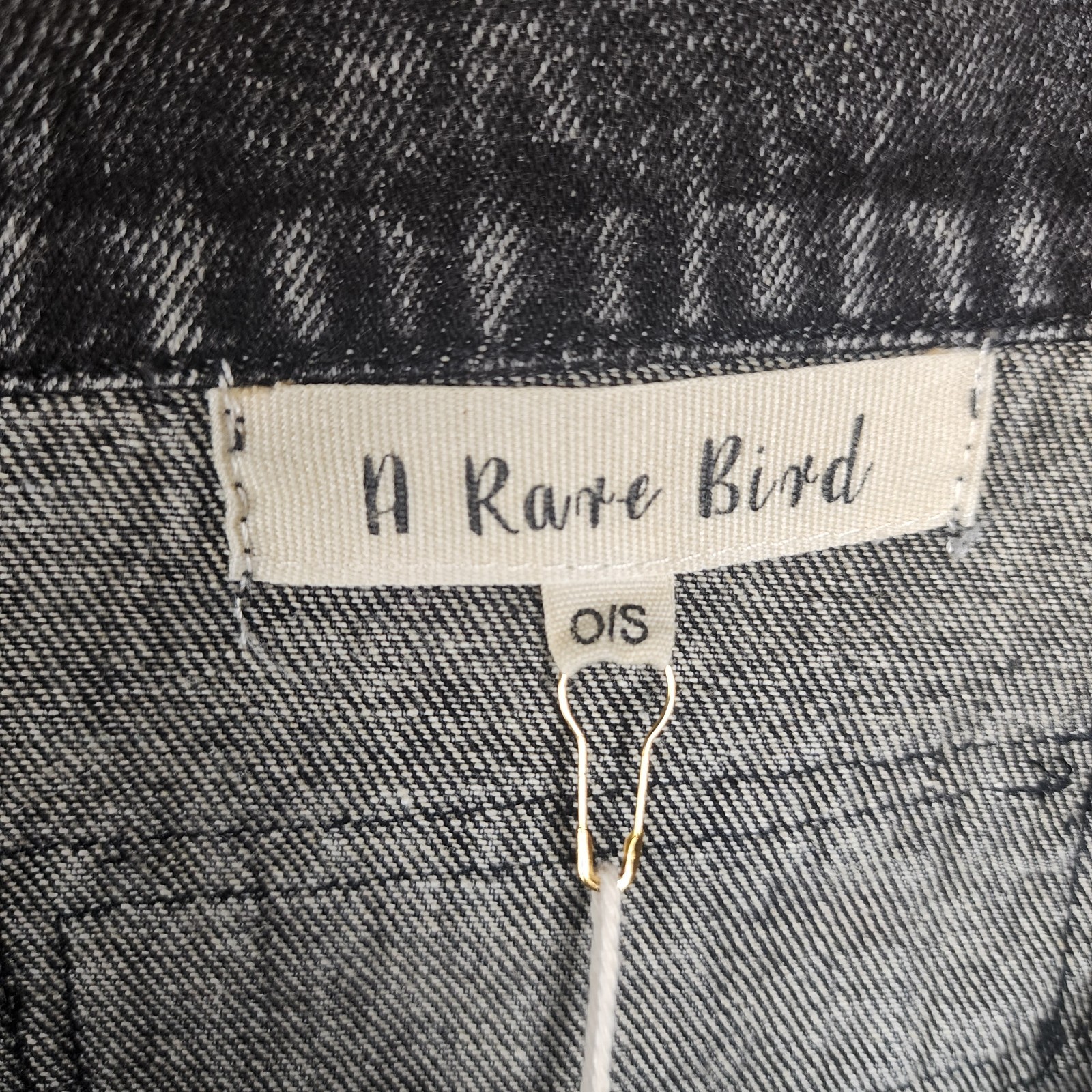 A Rare Bird American Bell Jacket Black Denim Boho Cowgirl Flag Womens NWT