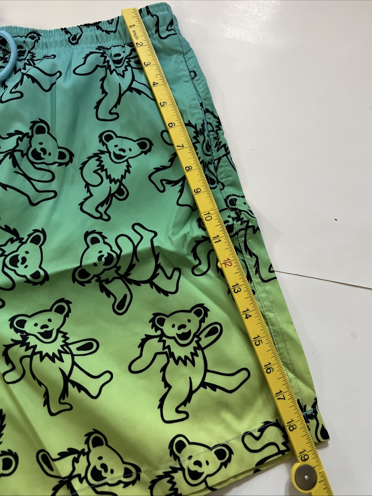 Grateful Dead Dancing Bears Ombre Swim Shorts Men’s Size Sz L Lined Pockets NEW