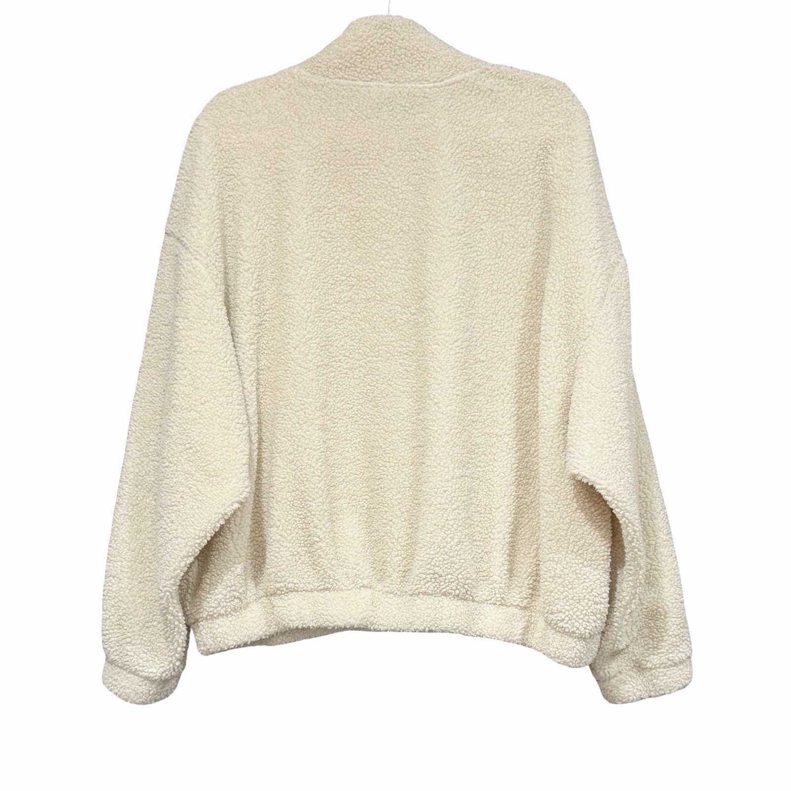 H&M Divided Teddy Fleece Quarter Zip Pullover Gorpcore Neutral Size XL Borg