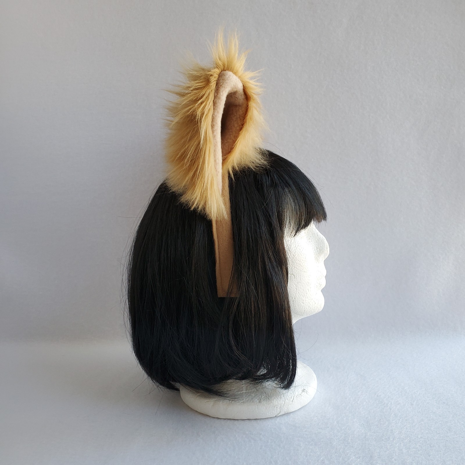 Caramel Brown WOLF EARS furry HEADBAND dog anime cosplay Halloween Holo Spice