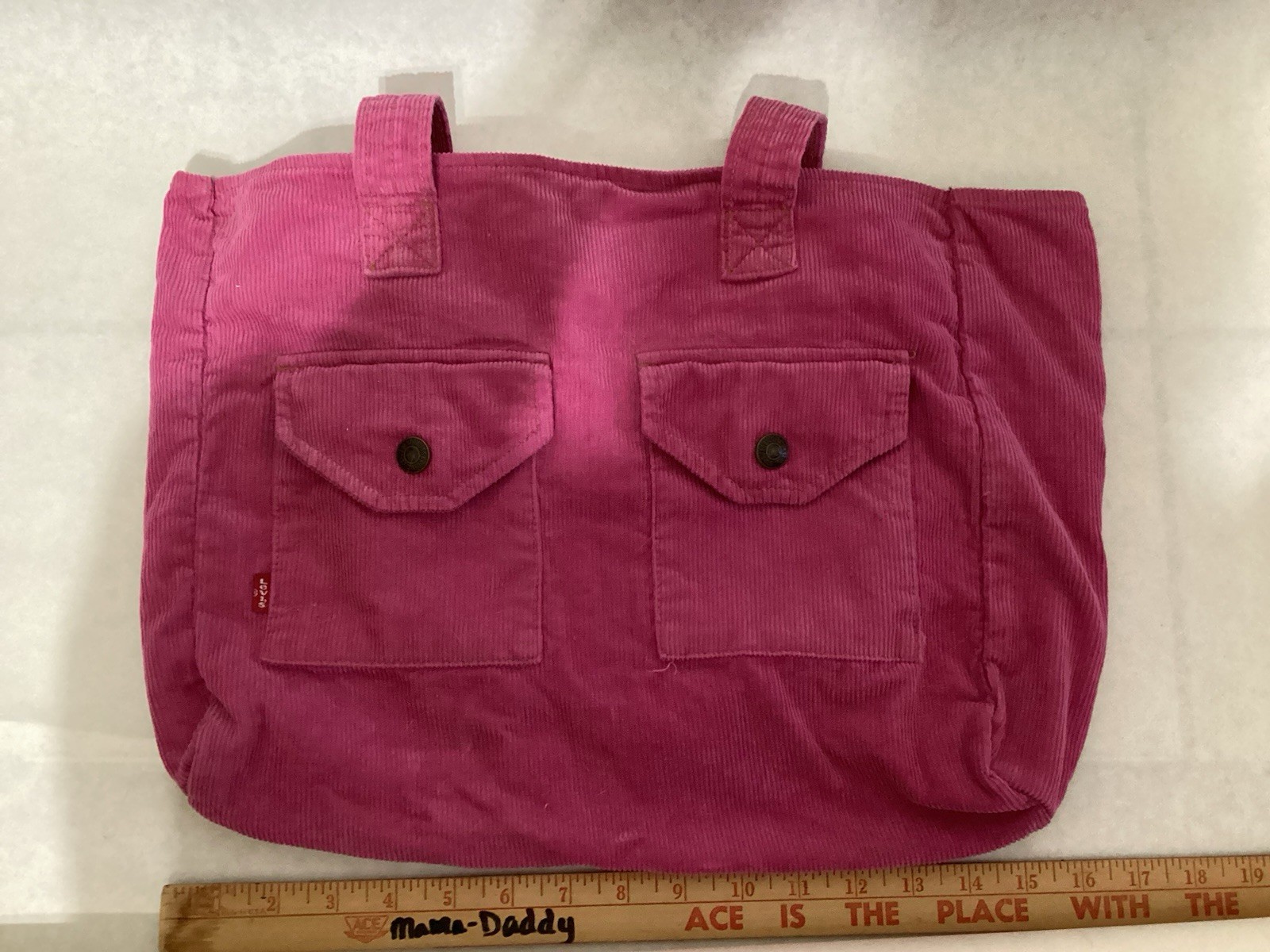 Levi Corduroy Tote Bag Pink