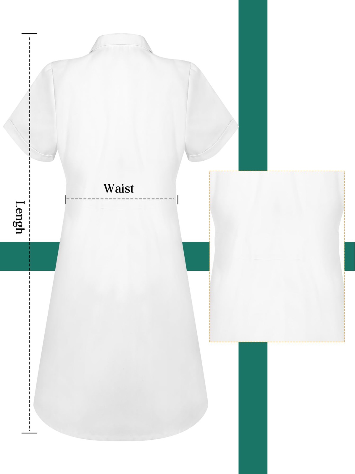 Hercicy Nurse Dress Costume Set for Women White Short Sleeve Medical Lab Coat…