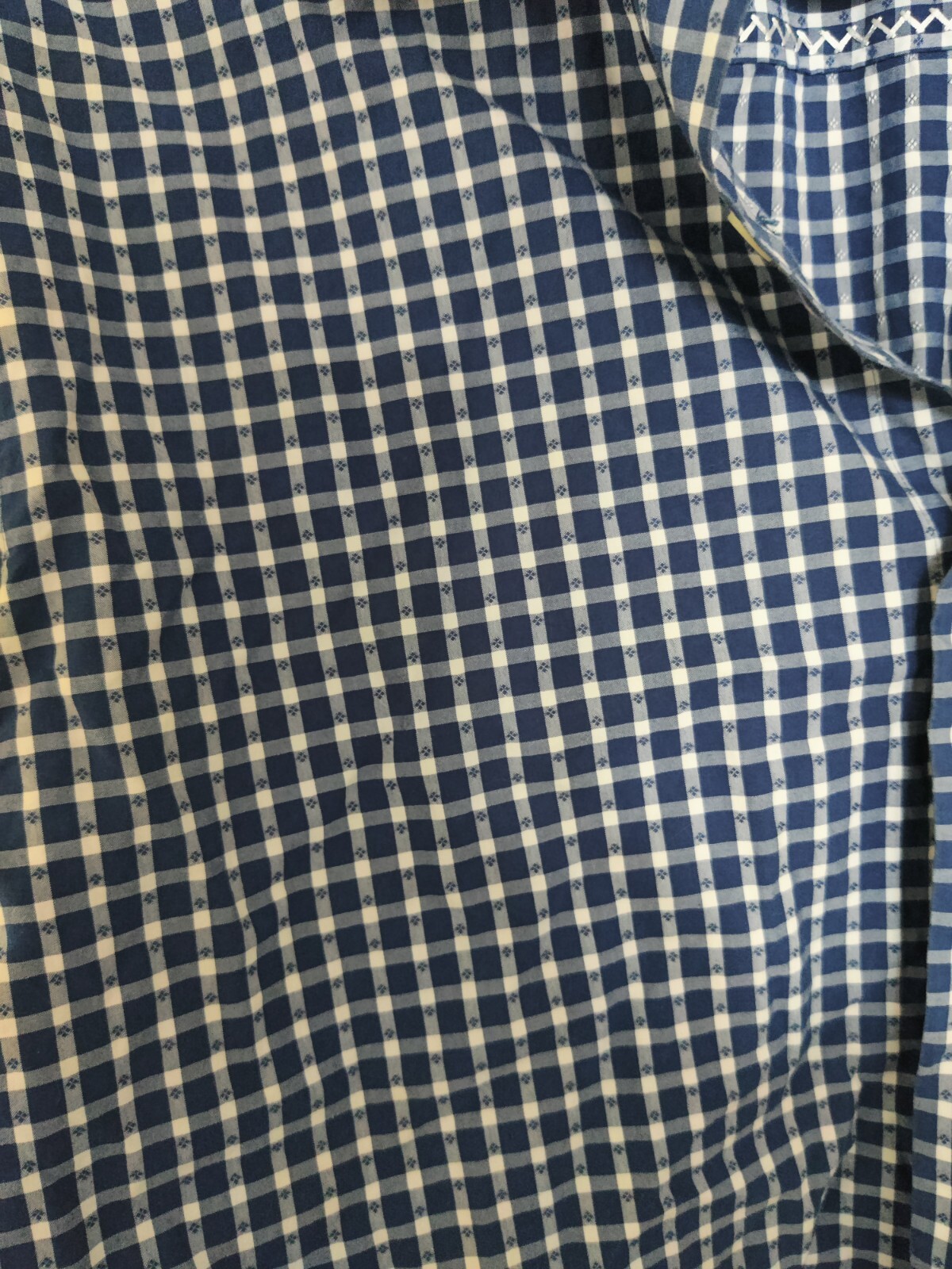 Bugatchi Uomo Barrel Cuff Dress Shirt Mens Sz 17-34/35 Navy And White Plaid Nice