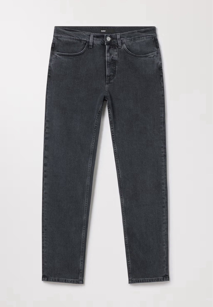 Asket Jeans – Slim 33×32 – Grey Wash – Made In Italy Denim