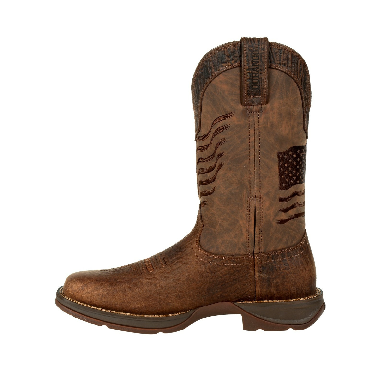 Durango Men’s Rebel Brown Distressed Flag Square Toe Boot DDB0314