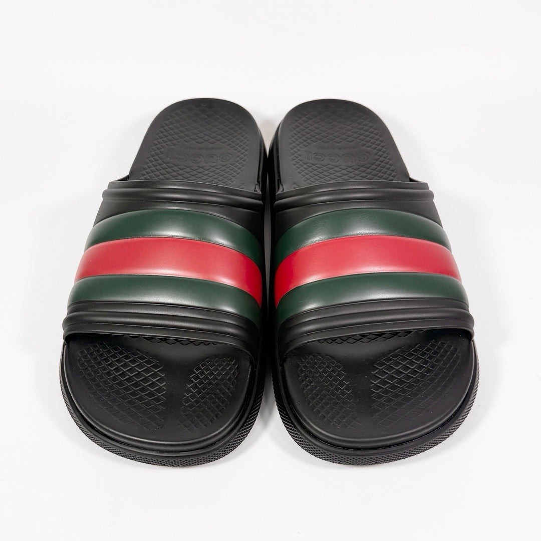 Gucci Web Rubber Pool Slide – Men’s 9.5