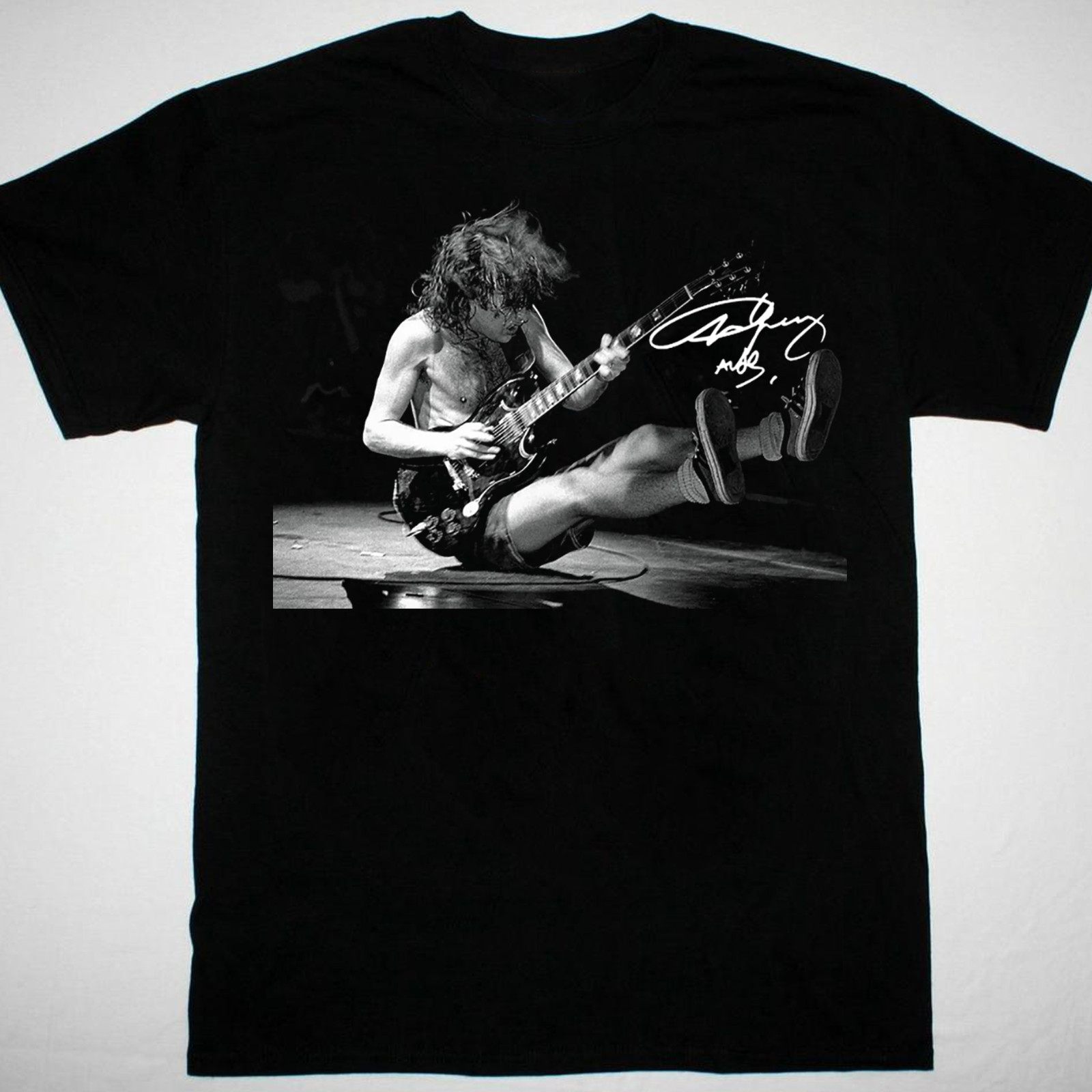 Angus Young AC DC In Concert T-shirt Black Cotton All Sizes S-5XL 12