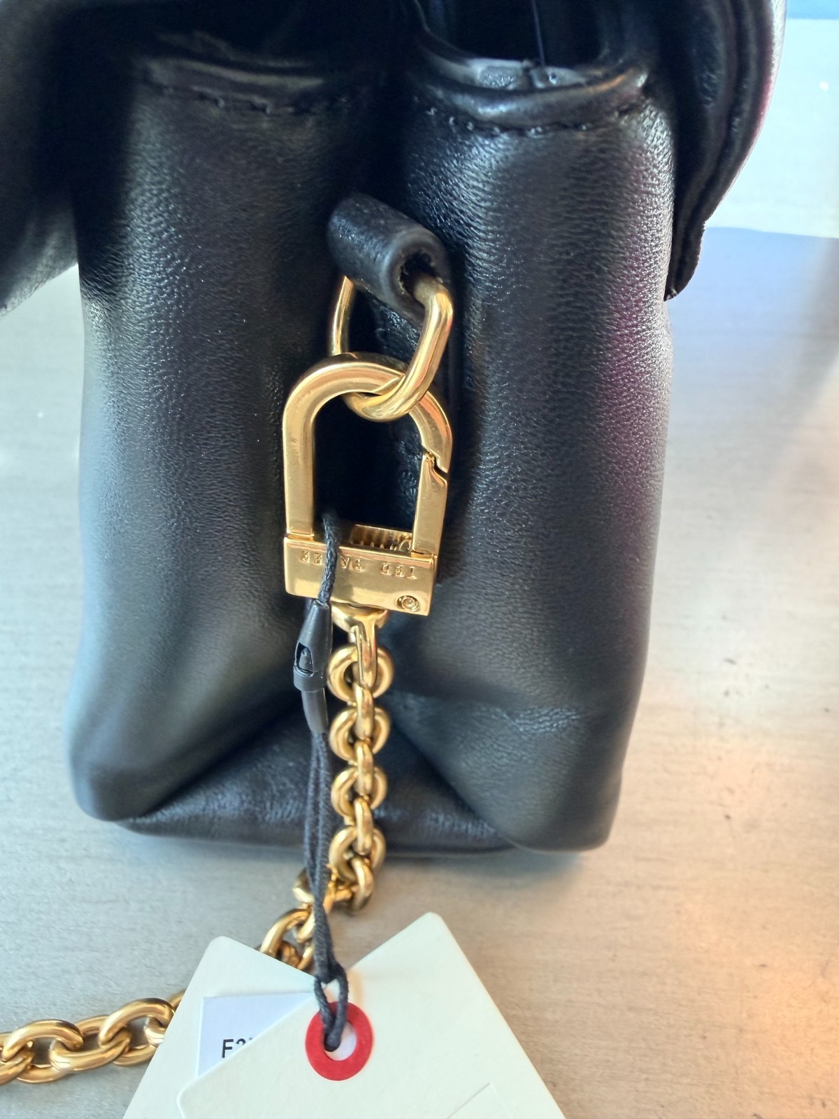 Ted Baker London Poppy Moon Black Leather Top Handle Bag NWT