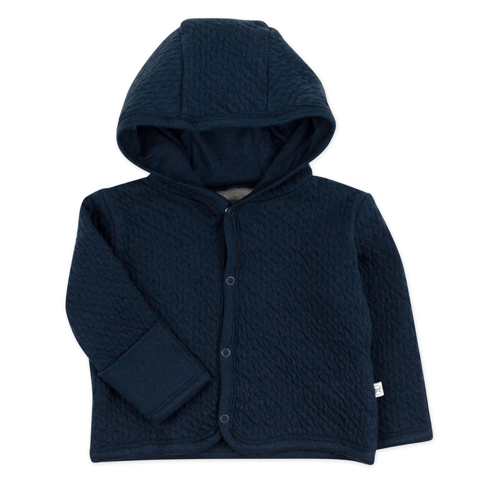 HonestBaby Snap-front Hooded Jackets, 12 Months, Dark Navy (Matelasse)