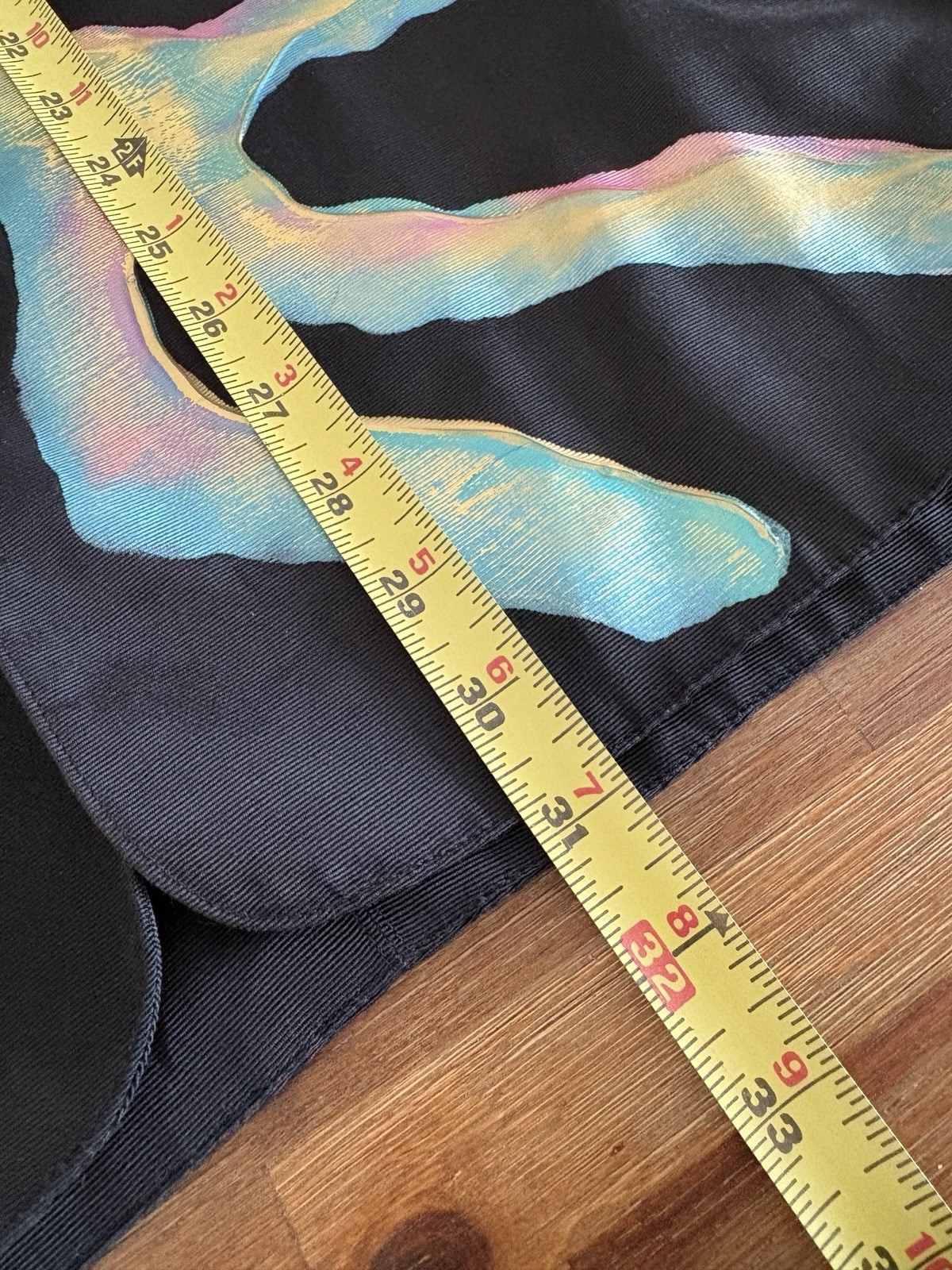 VTG TERRY & TONI Hand Painted Kimono Jacket Black Batwing Cocoon Art To Wear 80s