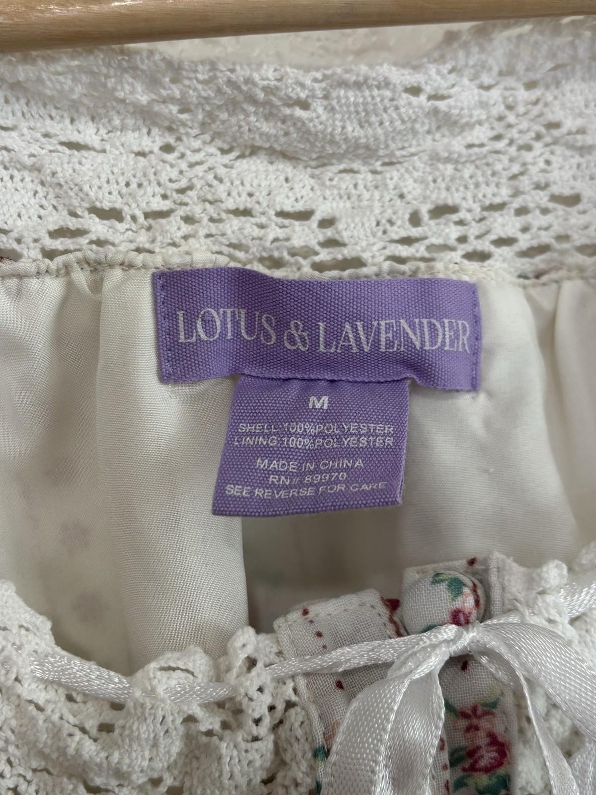 Lotus & Lavender Cottagecore Floral Lace Tank Top Womens Medium Coquette Y2K