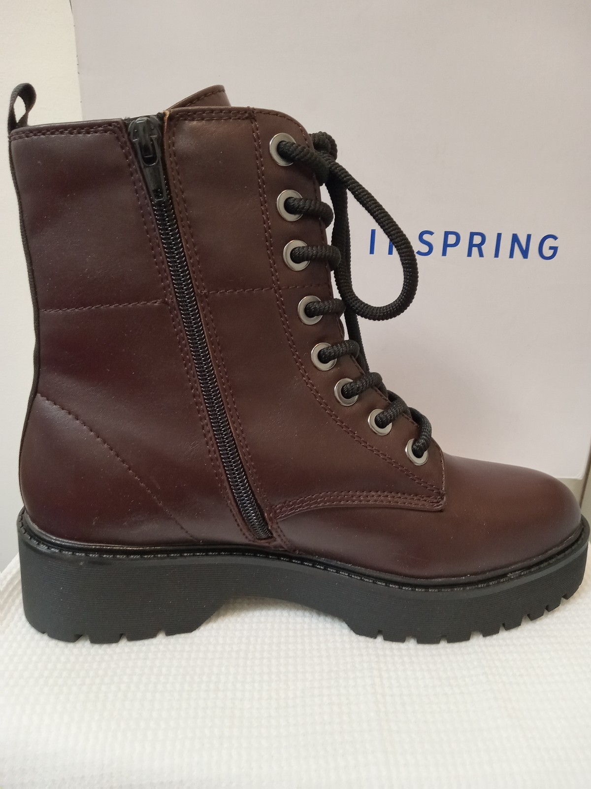 Call It Spring – Plateau Lace Up Combat Boot OXBLOOD / 8.5/ 100% Vegan leather