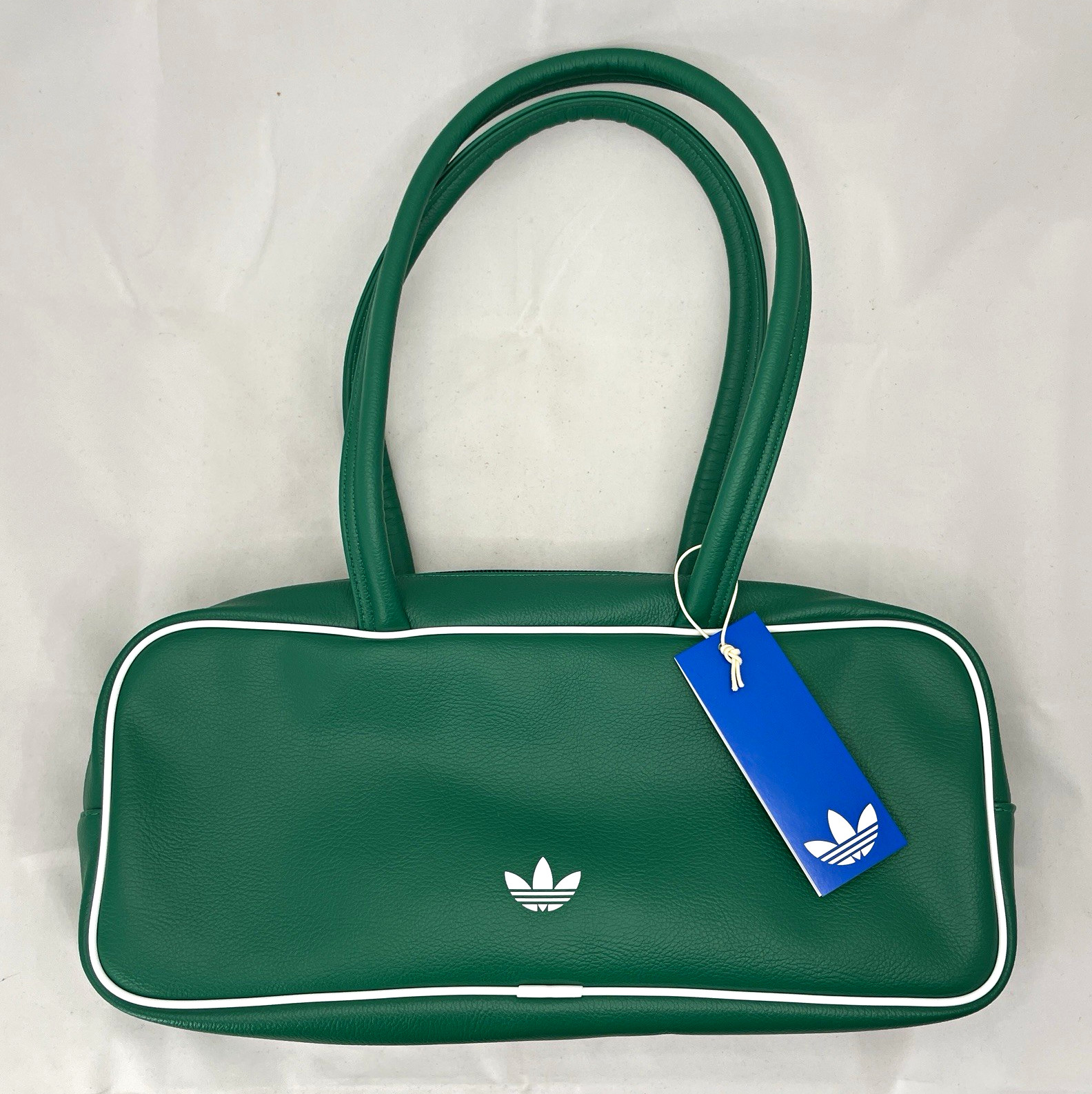 adidas Adicolor Elongated Airliner Green Bag White Trefoil Logo