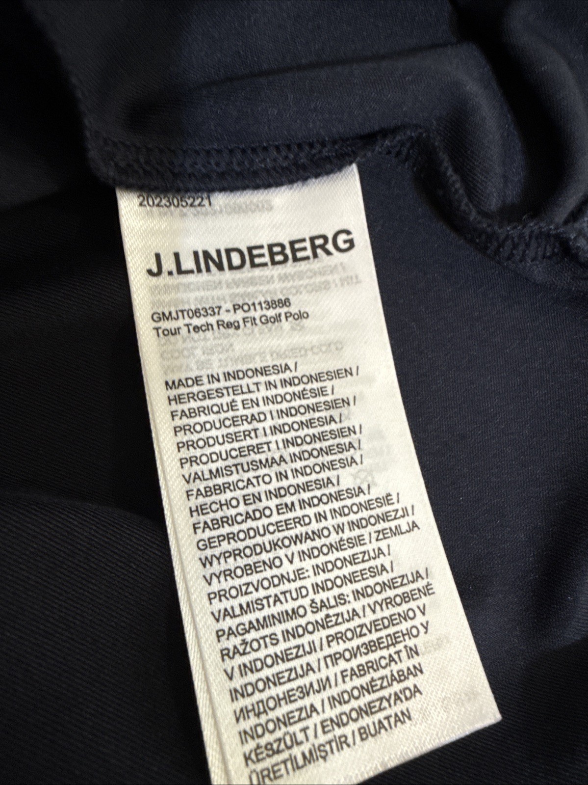 J. LINDEBERG TOUR TECH REGUAR FIT POLO MEN’S SMALL NAVY GOLF NEW