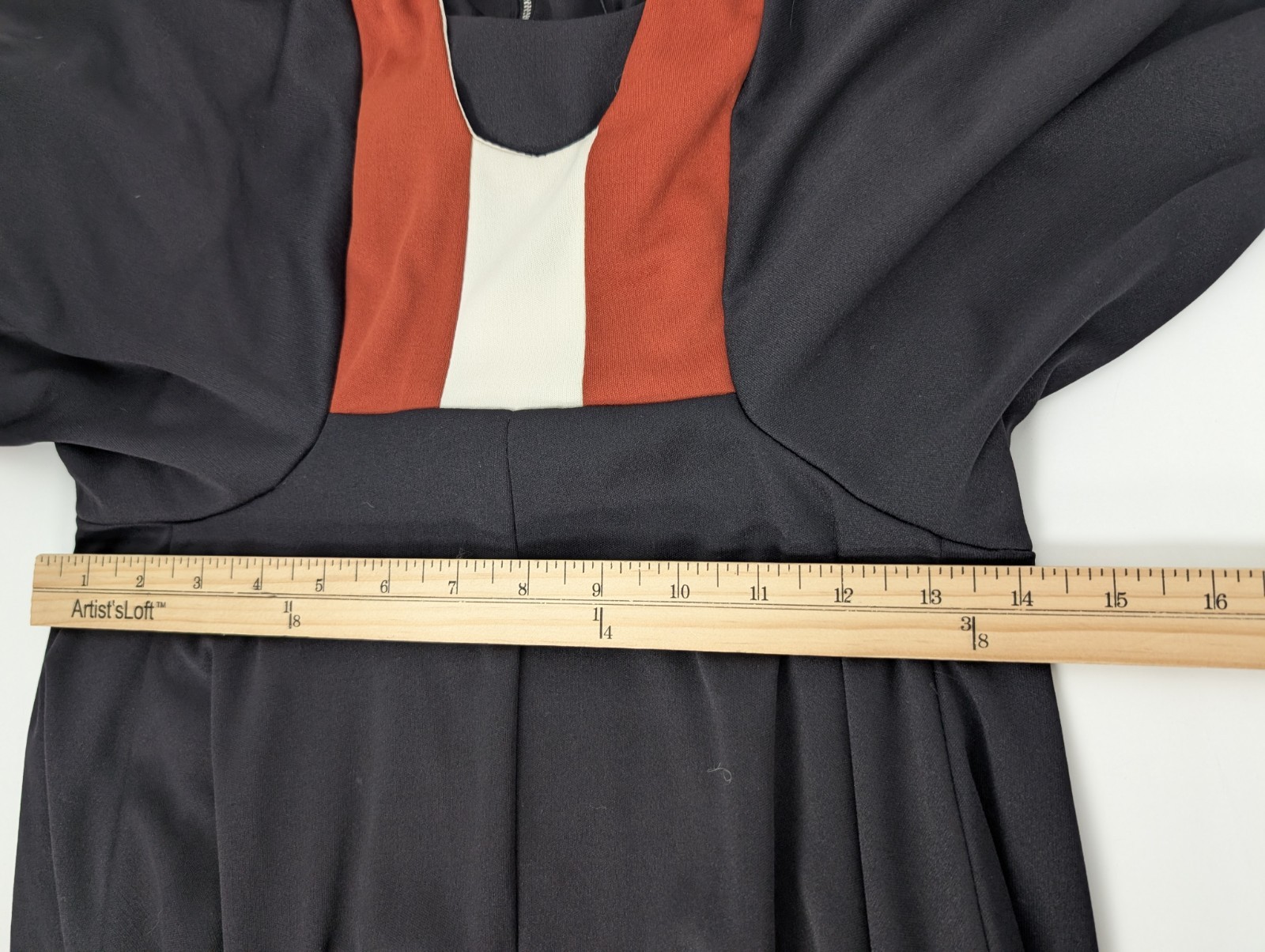Vtg 70s Midi Dress Black Red Batwing Sz M Asymmetric Witchy Goth Dark Fairy