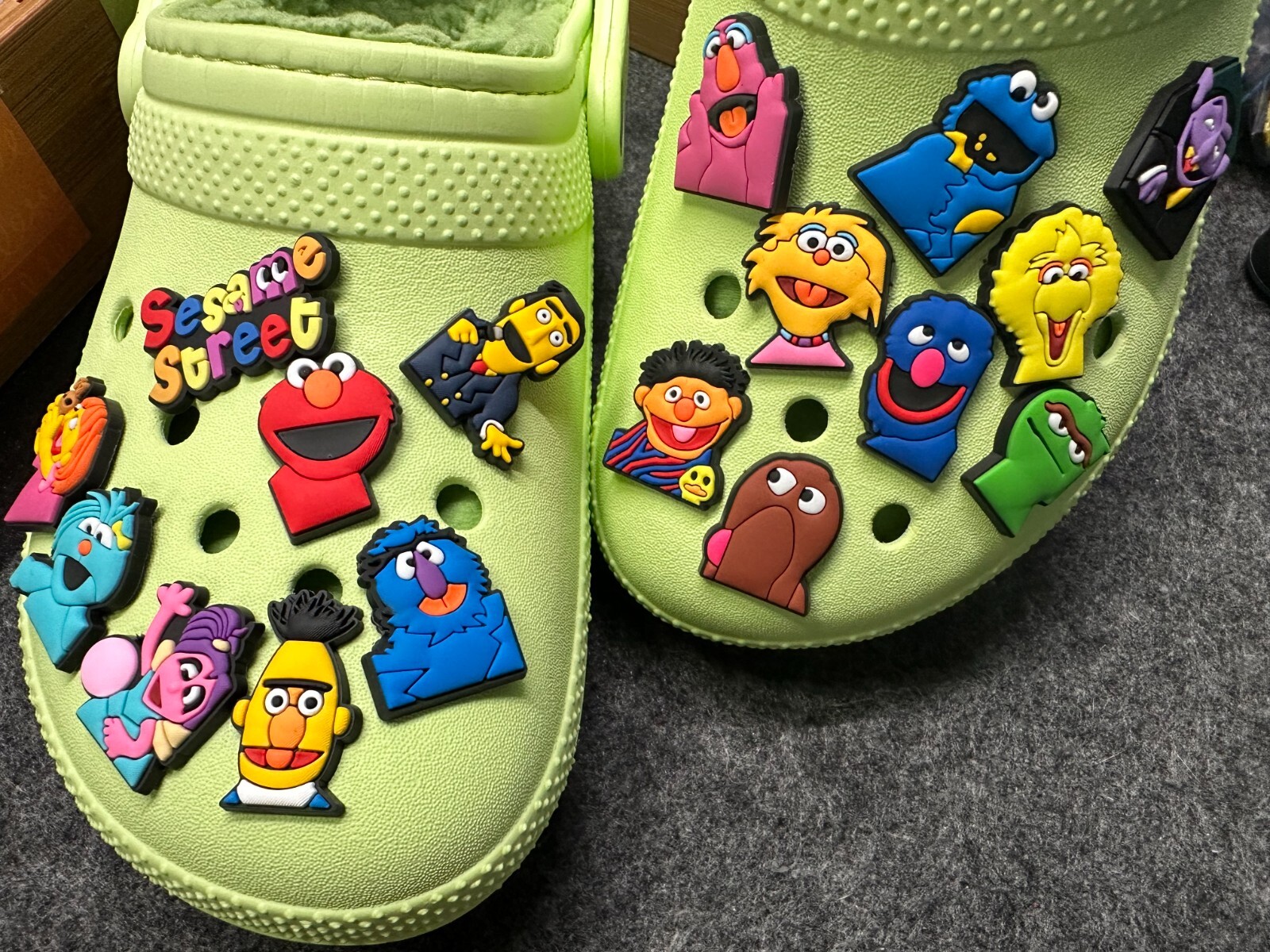 17 pcs shoe charms for croc Theme Charms sesame street Cartoon Shoe Charms