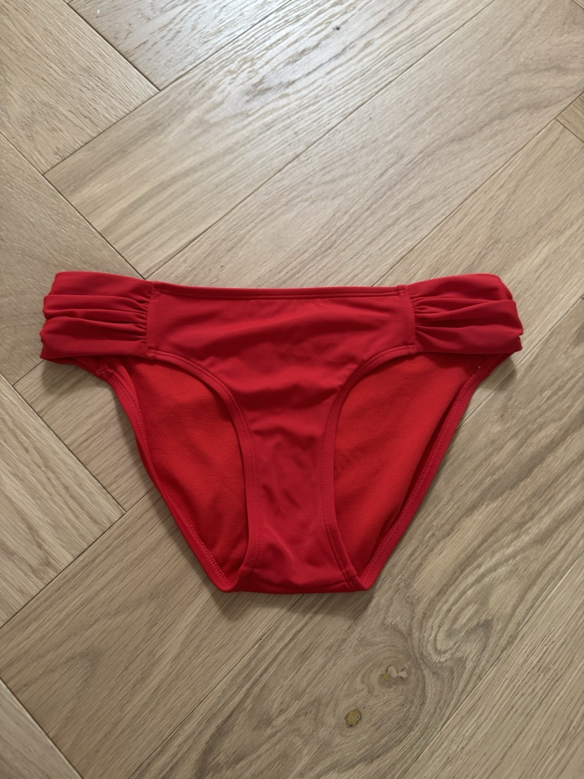 Athleta Womens Red Ruched Bikini Swim Bottoms XXS