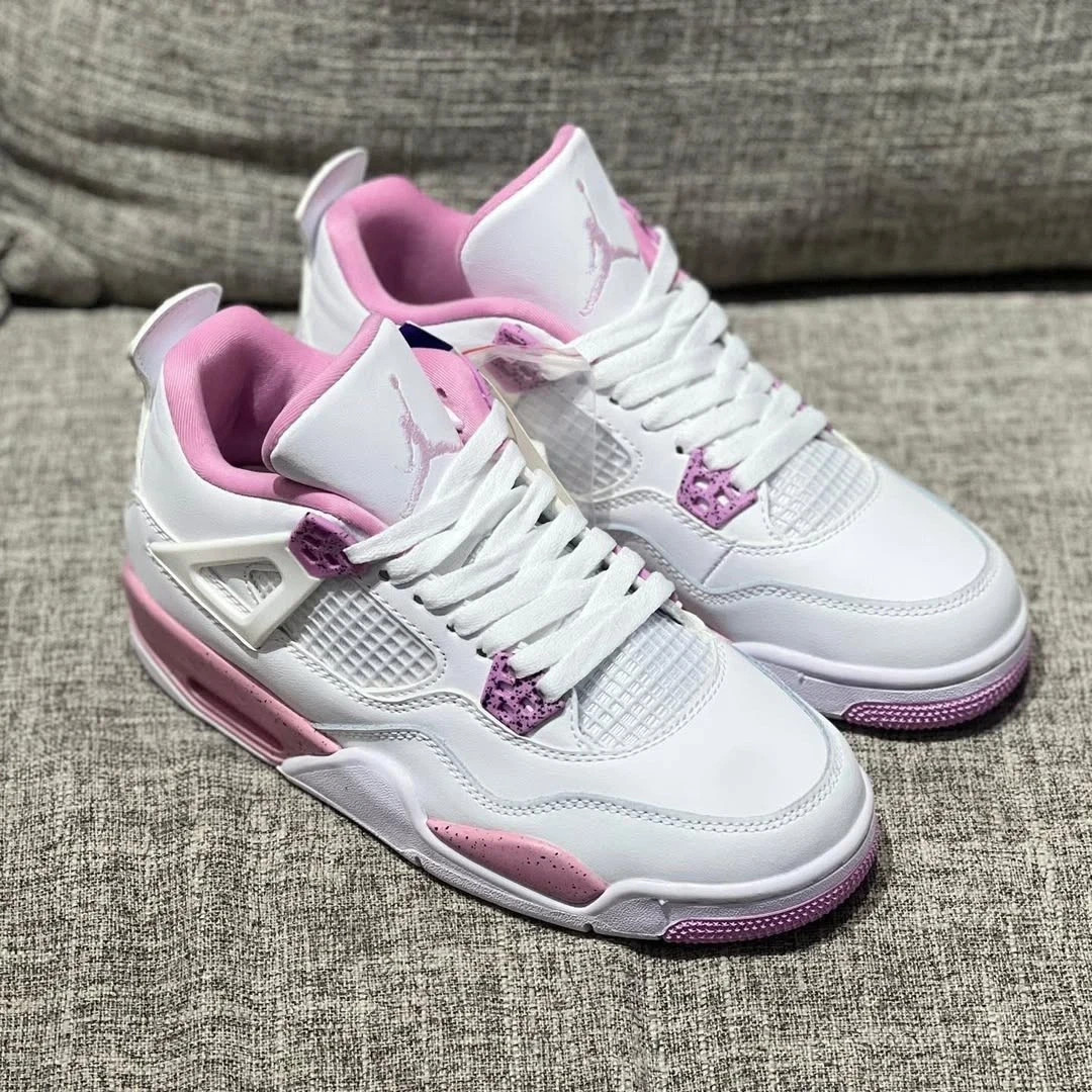 WOMEN Jordan 4 Retro White Pink Oreo – All Size US 5.5-11