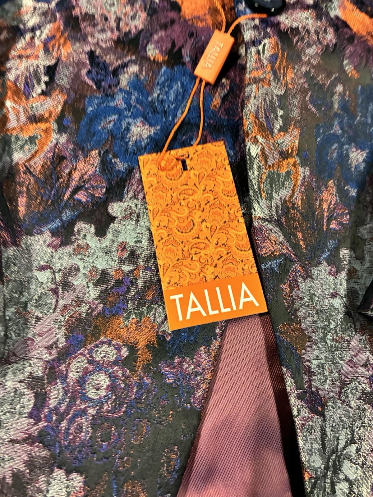 TALLIA x Lansky Bros Shawl Lapel Blazer 52XLMen Multicolor Floral Print 1-Button