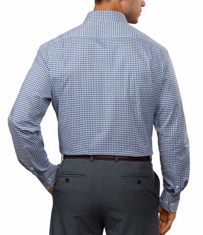 Tommy Hilfiger Men’s All-Season Stretch Shirt Regular Fit Wrinkle Free, Blue XL