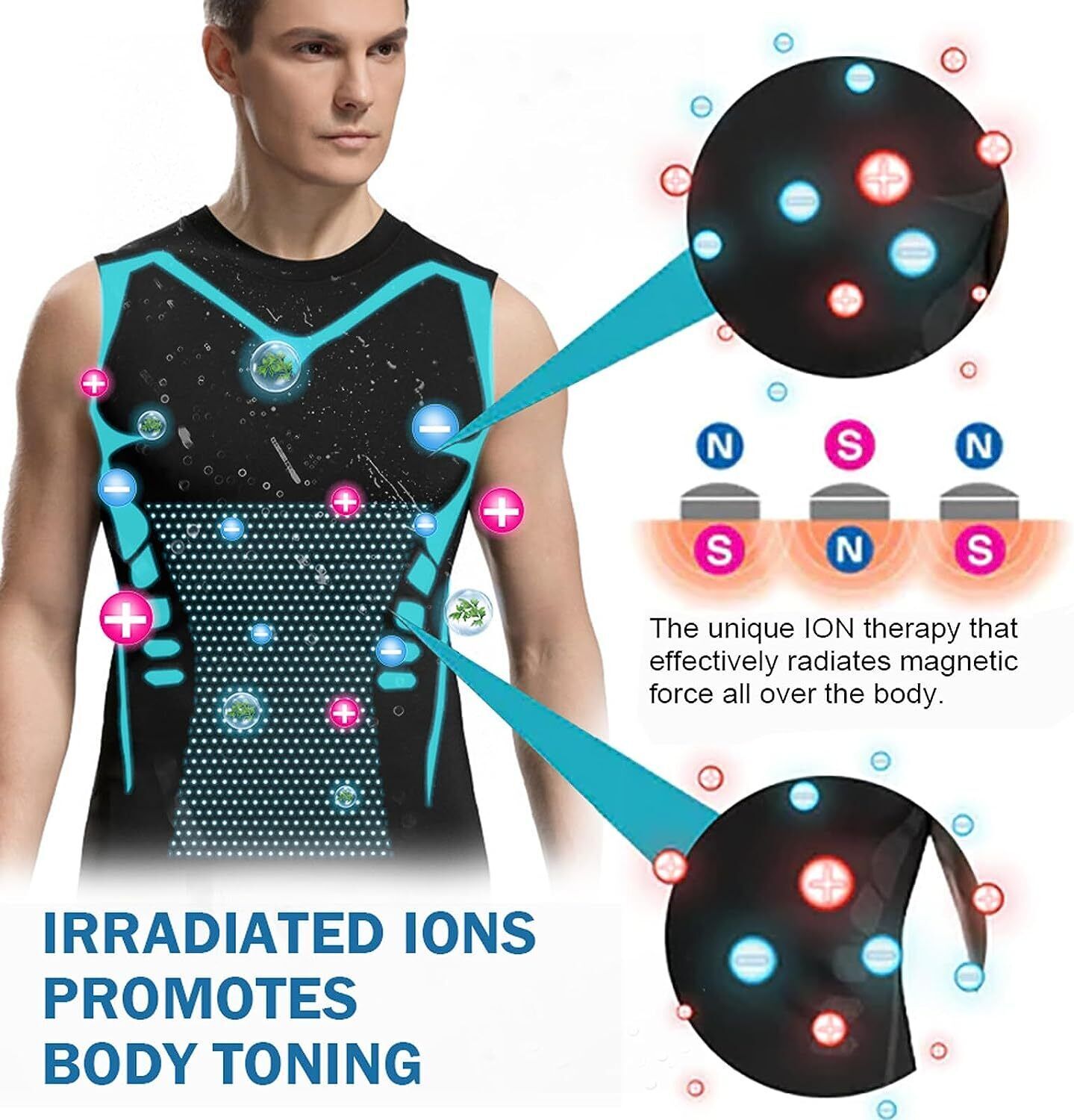 2024 New Version Ionic Shaping Vest, Comfortable and Breathable Ice-Silk Fabric