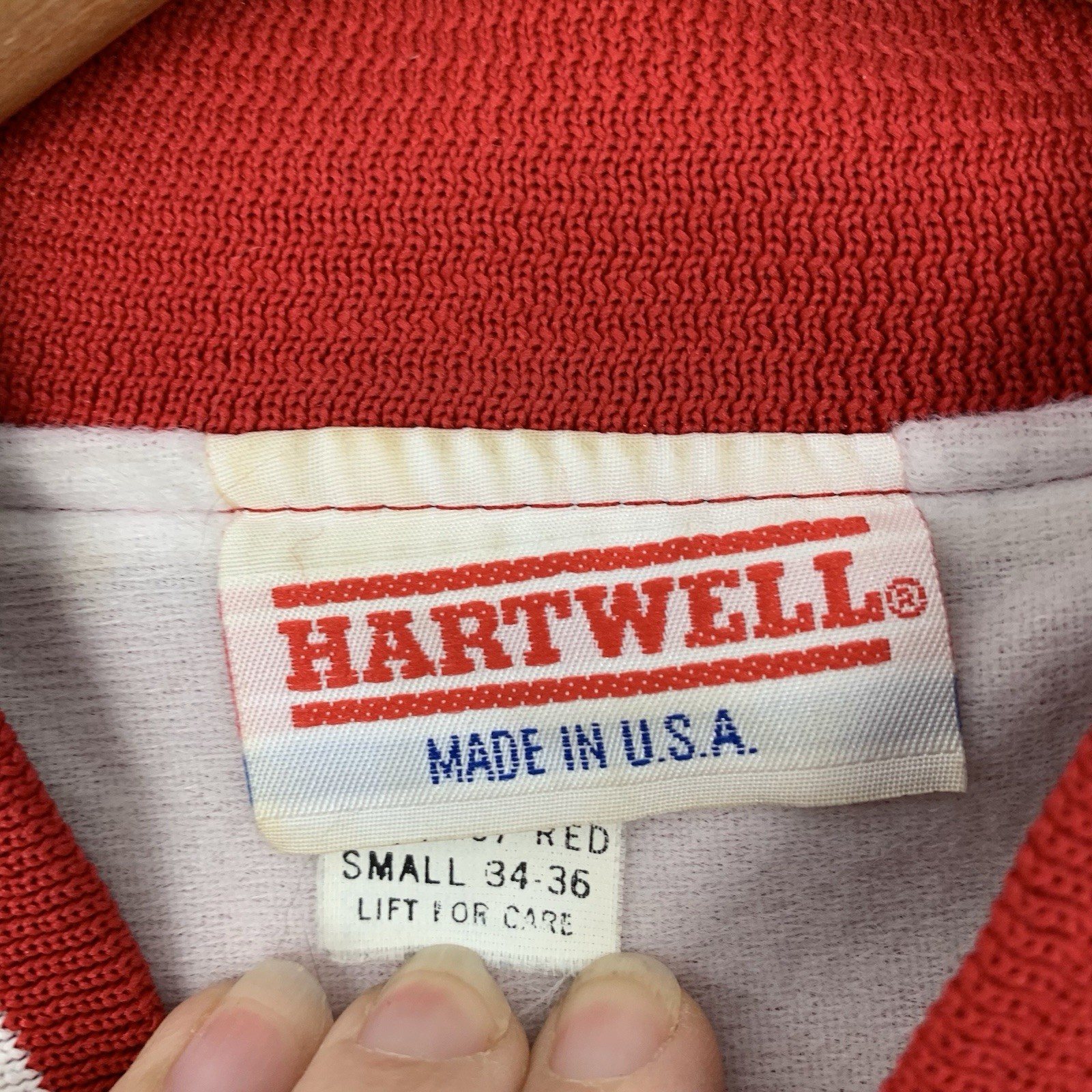Vintage Satin Bomber Jacket Size Small Red USA Company Truck Logo American Retro