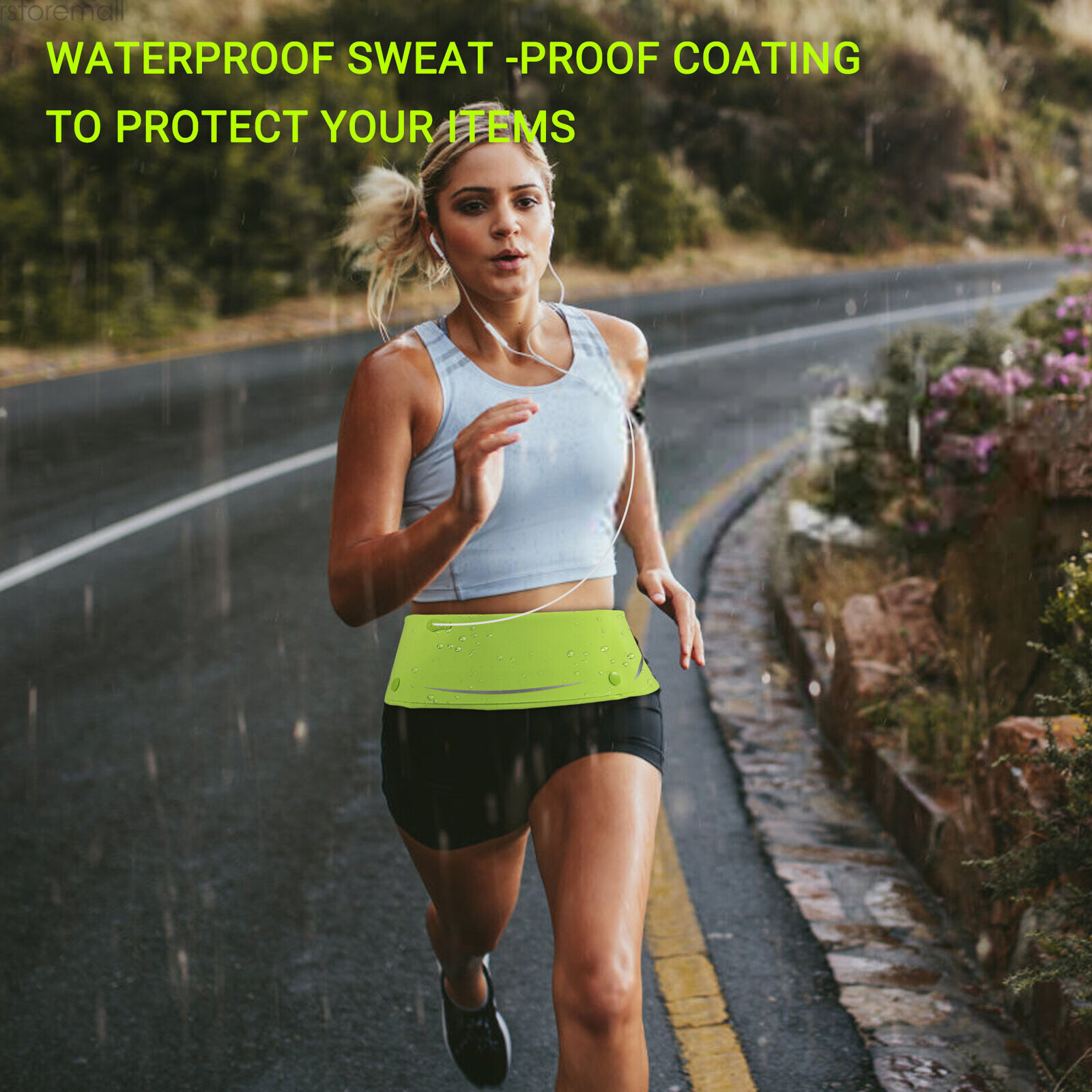 Running Belt, Adjustable Runner Waist Pack with Phone Holder for Fitness Jogging